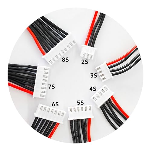 10PCS JST-XH 2S Balance Extension Cable, 3.9" 22AWG Silicone Lead Wire for LiPo Battery Charger, RC Balance Plug Connector Adapter - size: 2S