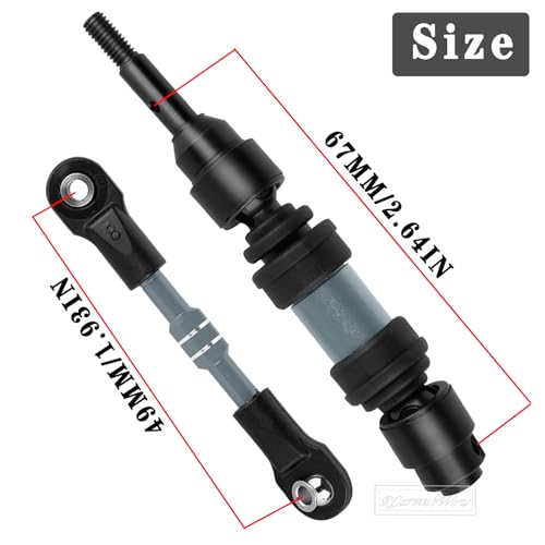 RC Upgrade Parts for Mini Slash 4X4,Mini Rally VXL Ford RS200(#108164-1#108046-1),RC Front Rear Driveshafes CVD Axles,Turnbuckles Camber Links,Replaces #10850#10843,Titanium - color: Titanium(1set)