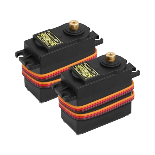 Deegoo-FPV MG995 13KG High Torque Metal Gear Servo Motors, 2-Pack | Digital 180° servos with ball bearings and 13 kg-cm torque at 6V for RC cars, boats, aircraft, robots and mechanical arms. - style: MG995-2pack