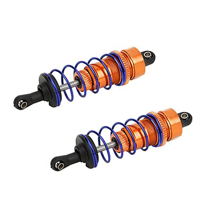 2pcs 92mm RC Oil Pressure Adjustable Front Shock Damper, 1/10 RC Car Shock Damper, Upgrade Buggy Truggy Suspension for ZD Racing HSP with Aluminum Alloy Body (Orange) - color: Orange