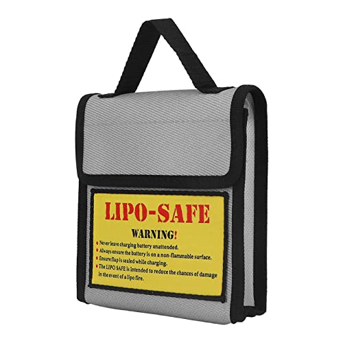 Lipo Battery Safety Bag, Fireproof Explosion Proof Battery Guard Sack with Fire Fibre Handle for Charging Storing Aircraft Batteries Home Workshop