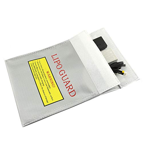 RLECS RC Lipo Safe Bag Fireproof Lipo Guard Silver Lithium Charging Bag High Temperature Resistant Battery Sack 23x30cm - size: Lx1