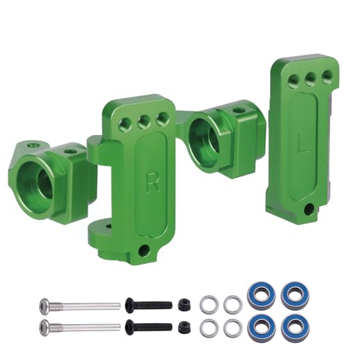 Hobbypark Aluminum Caster Blocks C-Hubs & Steering Blocks Knuckles for Traxxas 1/10 2WD Slash, Rustler, Stampede, Nitro Slash, Replace 3632 3736 (Green) - color: Green