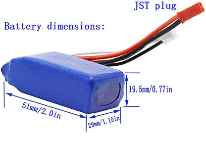 Blomiky 2 Pack 7.4Wh 7.4V 1000mAh 35C Li-ion-Po Battery with JST Plug Suitable for Wltoys A949 A959 A969 A979 A320 A321 RC Truck Cars and K929 RC Helicopter Airplane / A959