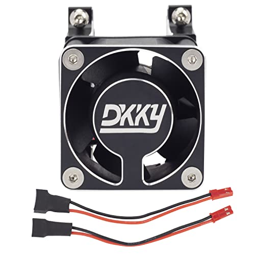 DKKY RC Cooling Fan Heatsink 40-43mm Adjustable 21000 RPM for 1/10 1/8 1/5 RC Brushed Brushless Motor 4274 4068 4268 and ARRMA Axial, Black - color: Black