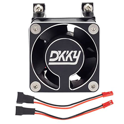 DKKY RC Cooling Fan Heatsink 40-43mm Adjustable 21000 RPM for 1/10 1/8 1/5 RC Brushed Brushless Motor 4274 4068 4268 and ARRMA Axial, Black - color: Black