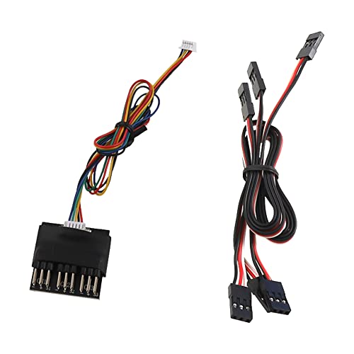 JR Style Servo Splitter Cable, 2.75" Servo 1 Male to 2 Female JR Y Harness Y Cable Extension Wire & RC Car Led Light System Turn Signal Brake Headlight Taillight Backward-Light Fog-Lights Set Group