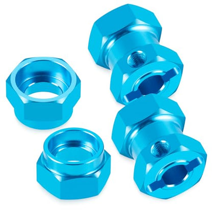 RC Aluminum Wheel Hub Hex Adapter 5mm to 12mm Combiner Wheel Extension Hex Drive Hub Adapter with Bearing Kit Compatible with 1/10 Tamiya 58346 Grasshopper RC Car Upgrade Parts