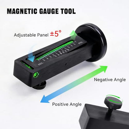 BARTOO Magnetic Camber Caster Pillar Gauge Aluminum Wheel Alignment Tool | Aluminum Alloy, 2-Pack, Magnetic Mount, Adjustable -5° to +5°, Fits Cars Trucks RVs Tire Repair, Black - size: 2 Pack - Black