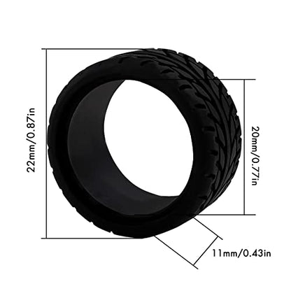4Pcs 1/28 Rc Drift Car Tires, [2N+2W] High Grip Tires Simulated Tire Tread Racing Tyre for 1/28 Mosquito Cart MINI-Z MR03 IW04M AWD AMZ MINI-Q RC Car Upgrade Parts