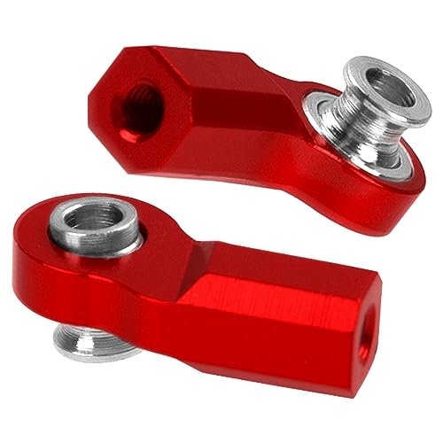 6Pcs Vgoohobby Metal M3 Tie Rod End Bend Ball Head Holder Link Compatible with Axial SCX10 Traxxas TRX4 Tamiya CC01 Axial SCX10 1/10 RC Car (Red) - color: Red