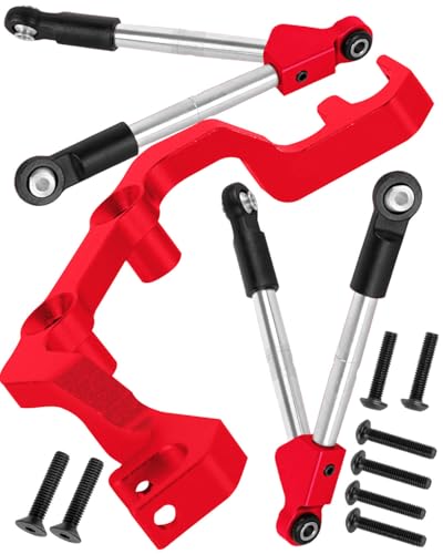 7075 Aluminum C Hub Front Tie Rods with Stabilizer Upgrade Parts for 1/10 Slash 4X4 4WD LCG.Red - color: Red(for 1/10)