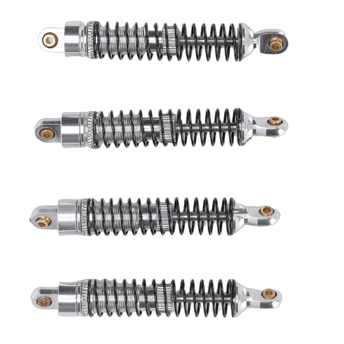 Aramox RC Shock Absorbers, 59mm Threaded 18 Adjustable Shock Absorbers Oil Damper for 1/18 RC Crawler Silver