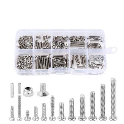 M1.6 M2 M2.5 Grade 12.9 Stainless Steel Hex Screws Nuts Hardware Kit for 1/18 RC Crawler TRX4M (4M-15)