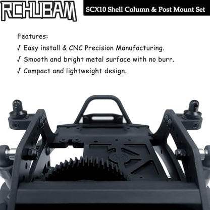 RCHUBAM 4PCS Body Post Mounts with Clips for 1/10 Axial SCX10 PRO AXI03028 | Aluminum Alloy Body Post Mount & Body Posts,RC Crawler Upgrade Parts