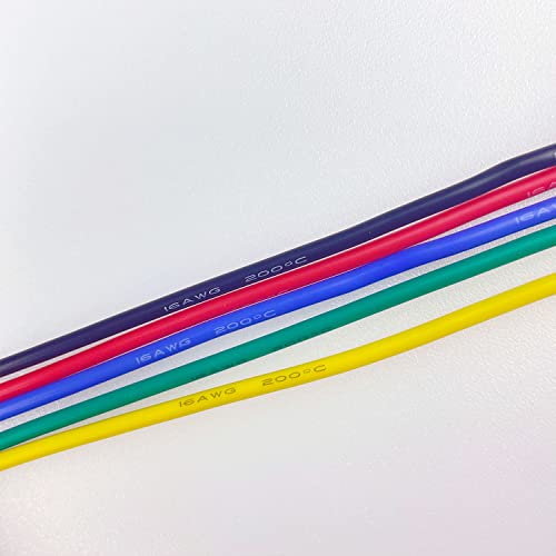 26 AWG Stranded Electrical Wire 26 Gauge Tinned Copper Wires Flexible Silicone Electric Hookup Wire Kit OD:1.5mm, 5 Colors 32.8ft/10m Each, DIY/Automotive/Home/Power Wiring Kit by Sznnzd™ - size: 5 Colors each 32.8Ft, style: 26AWG-Stranded