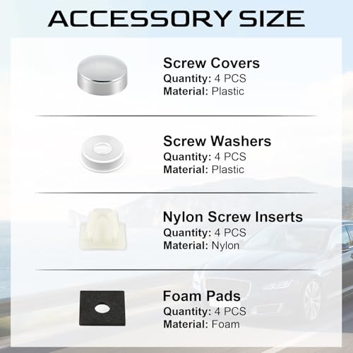 Rustproof License Plate Screws for Securing License Plates Frames and Covers on Cars and Trucks, 4 Sets Premium Stainless Steel Self Tapping Mounting Bolts, Silver - color: Cross-Silver, size: 4 Pack
