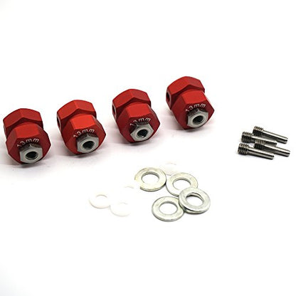 4PCS RC Wheel Spacers 12mm Aluminum Wheel Hex Hub 13mm Offset Extension Hex Drive Adapter Combiner Coupler Compatible with Axial Wraith 90048 RR10 1/10 RC Crawler Car Upgrades