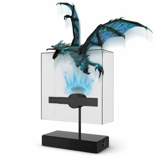 3D Hologram Fan with Safety Protective Cover,1500+ Built-in Videos Library | APP Controlled Holographic Projector for Showcase,Naked-eye 3D Desktop Hologram Fan Display for Business,Bar,Cafe,Halloween
