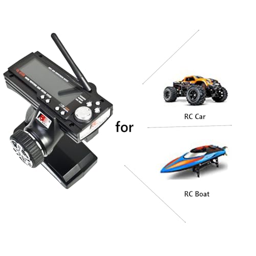 FS-GT3B 2.4GHz 3 Channel RC Transmitter with FS-GR3E Receiver, AFHDS Digital Proportional Radio Control System for RC Cars, Trucks, Boats