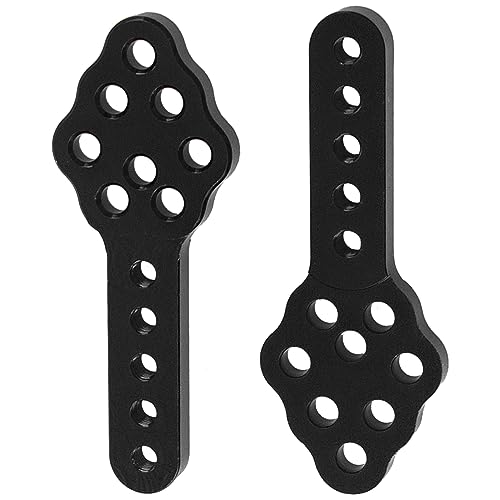 4Pcs Metal RC Car Shock Absorber Mount Adjustable Height Angle Stand Compatible with Axial SCX10 90046 D90 D110 SCX10III 1/10 RC Crawler (Black) - color: Black