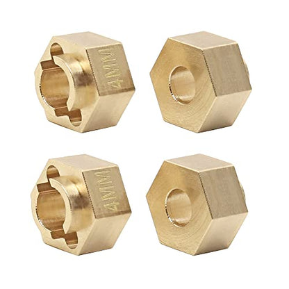 Brass Wheel Hex Hub 4mm&6mm(+1.5mm) Extenders Adaptor Set&Lock Nuts for 1/18 TRX4M Upgrade Parts RC Crawler Car - size: 4MM&6MM