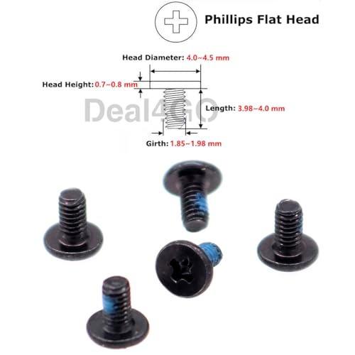 Deal4GO M2x4mm M.2 SSD Flat-Head Phillips Screw Replacement for Dell HP ASUS Acer Lenovo Laptop Desktop Daughter Board Cooling Heatsink - Black - size: M2x4.0mm