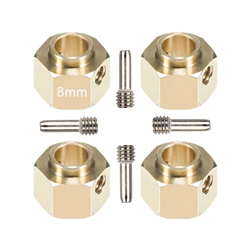 4pcs Brass Extended Wheel TRX4 Brass 8mm Wheel Hex Extended Adapter for RC Crawler TRX4 TRX-4 1/10 RC Hex Wheel Hubs Adapters (4pcs 8mm Wheel Hubs Adapters) - color: 4pcs 8mm Wheel Hubs Adapters
