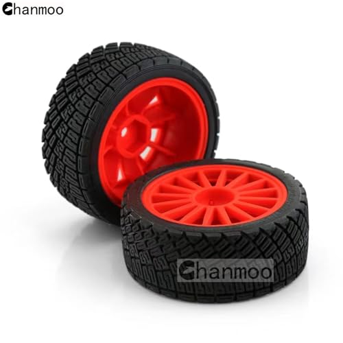 1/10 RC Drift Tires and Hard Plastic Wheels Rim 12mm Hex OD 67mm On Road Tyres for 1:10 Scale Rally Racing Car Tamiya TT01 TT02 XV01 TA06 A959 PTG2 144001 HPI KYOSHO HSP PTG2 Traxxas 4PCS