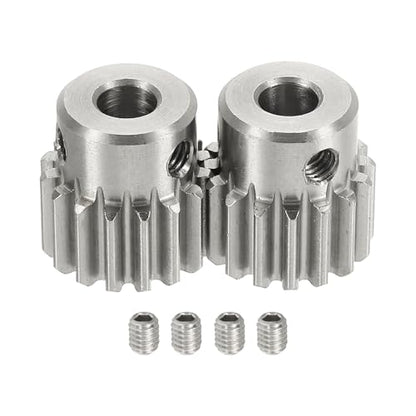 uxcell 2Pcs 1 Mod 16T Spur Gear 6mm Bore, 304 Stainless Steel Pinion Gear, 20°Pressure Angle, for Spur Rack and RC Model Car or Motor DIY(14mm) - size: 1 Mod 16T, 6mm x 14mm