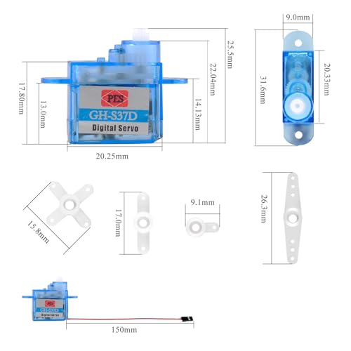 Micro Server 3.7g GH-S37D Mini Digital Servos Coreless Motor servo for Control Aircraft Flight DIY Robo RC Car Plane Helicopter Aeromodelling 6PCS