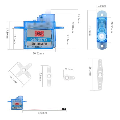 Micro Server 3.7g GH-S37D Mini Digital Servos Coreless Motor servo for Control Aircraft Flight DIY Robo RC Car Plane Helicopter Aeromodelling 6PCS
