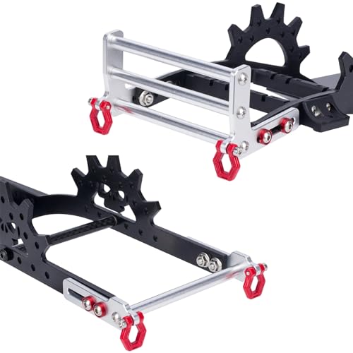 TRX4 Bumper, Adjustable 1/10 Bumper, Aluminum Front Rear Bumpers Bull Bars for 1/10 RC Crawler Axial SCX10 TRX4 LCG Chassis FJ40 Dodge Power Wagon Body (Silver)