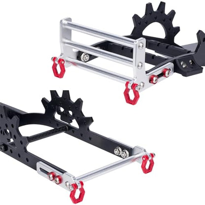 TRX4 Bumper, Adjustable 1/10 Bumper, Aluminum Front Rear Bumpers Bull Bars for 1/10 RC Crawler Axial SCX10 TRX4 LCG Chassis FJ40 Dodge Power Wagon Body (Silver)