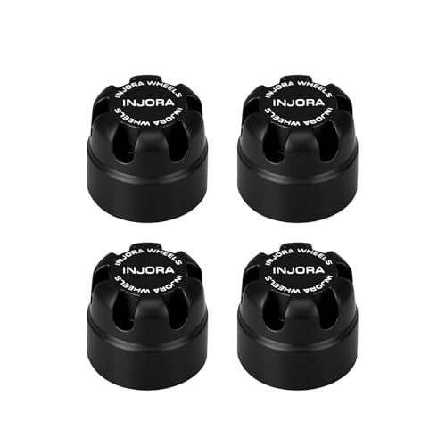 INJORA M2.5 Wheel Lock Nuts with Aluminum Cap for 1/18 RC Crawlers Upgrade(Black) - color: Black