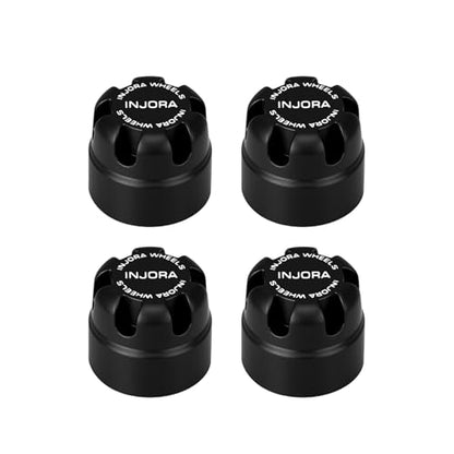 INJORA M2.5 Wheel Lock Nuts with Aluminum Cap for 1/18 RC Crawlers Upgrade(Black) - color: Black