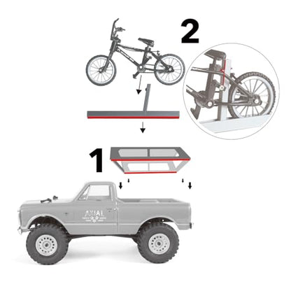 Bike Rack Upgrade Parts Accessories for SCX24 C10 （NO Truck Included） RC Crawler 1/24 Scale Model Decoration (Rear Mount)