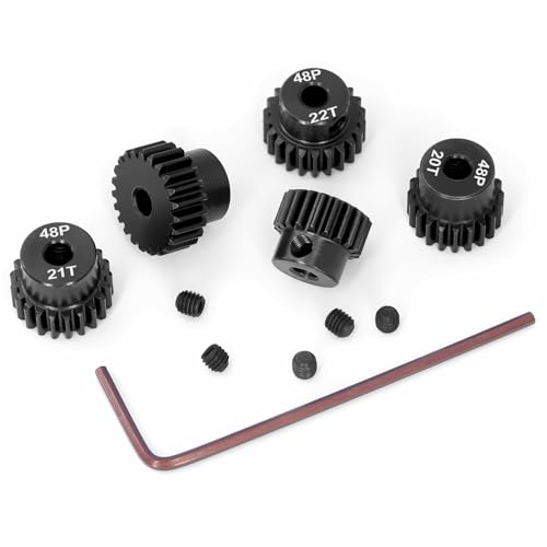 OGRC 48DP 19T 20T 21T 22T 23T Pinion Gear 3.175mm (1/8-Inch) Shaft Pinion Gear for 1/10 RC Brushless Brush Motor Gear - size: 19T 20T 21T 22T 23T