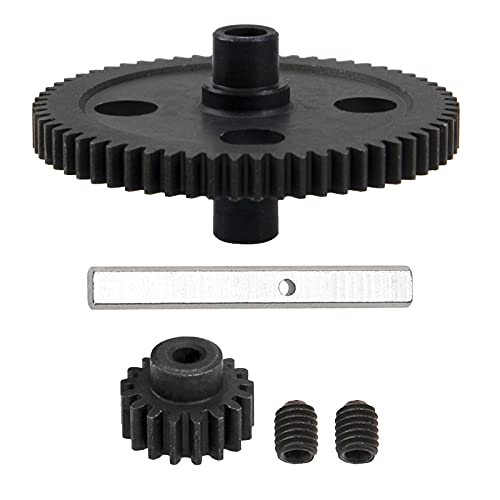 ShareGoo Metal Spur Diff Differential Main Gear 62T & 17T Pinion Motor Gear Center Reduction Compatible with WLtoys 12428 12423 1/12 RC Crawler Car