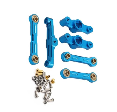 RC Crawlers Components For Tamiya For TT02 TT-02D 1/10 Aluminum Ball Bearing Crank Steering Assembly Link Set Replacement RC Car Accessories Drift Parts(Blue) - color: Blue