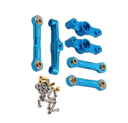 RC Crawlers Components For Tamiya For TT02 TT-02D 1/10 Aluminum Ball Bearing Crank Steering Assembly Link Set Replacement RC Car Accessories Drift Parts(Blue) - color: Blue