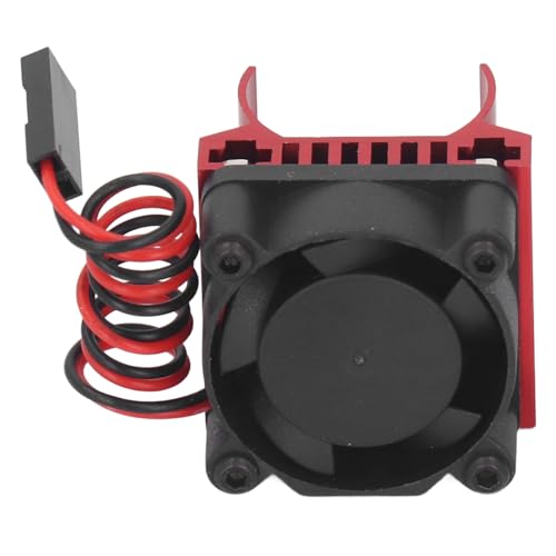 VGEBY RC Cooling Fan, Efficient Motor Heat Dissipation 1/18 Scale Heatsink for Remote Control Cars Enthusiasts and Off-Road Racing Scenarios - color: Red