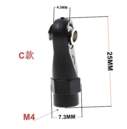 Share Goo 10Pack M4 Plastic Tie Rod End Ball Joint Link Ball Head Holder Compatible with Traxxas TRX-4 Axial SCX10 HSP 90046 90047 1/10 RC Crawlers Car (25mm) - size: 25mm