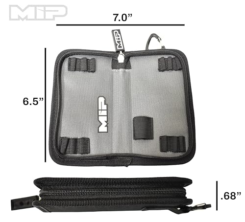 MIP RC Mini Tool Bag 13 Pocket Holds 1/4 Hex & Nut Driver Bits, Precision Tools for RC Car Repair, Quadcopter, Helicopter, and FPV Racing Drone Models, Model 5211