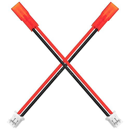 12Pack ShareGoo JST to PH2.0 2Pin Adapter with 3.14" 22AWG Cable Wire Compatible with Blade mCP-X Use E-Flite 120 SR Battery & Axial SCX24 1/24 RC Car Charging