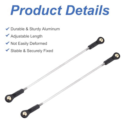 MECCANIXITY 2Pcs Adjustable Turnbuckles Camber Links, 184-194mm Turnbuckle Rod Steering Servo Linkage with M3 Ball Head Rod Ends for RC Car Replace Parts DIY - size: 184-194mm