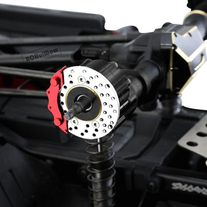 RC Brass Diff Cover,Inner Front Portal Steering Knuckles,Outer Portal Knuckle Cover,Front Rear Caster Blocks C Hub Carrier,Upgrades Part for 1/10 TRX4 TRX6 RC Crawler Car,Black