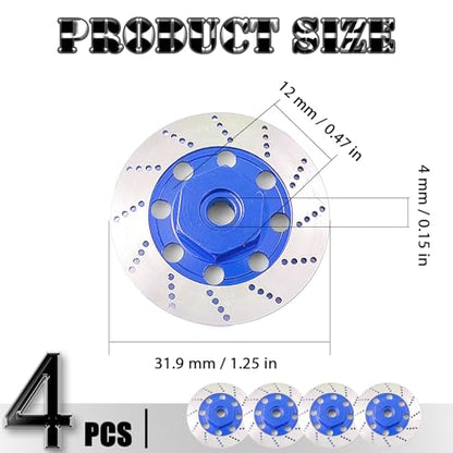 Brake Discs with 12mm Hex Hub for Tamiya Sakura D4 1/10 Scale RC Cars - Aluminum Alloy Upgrade Kit for Drift, On-Road RC Car - CNC Machined Performance Part with Anodized Finish Dark Blue - color: Dark Blue