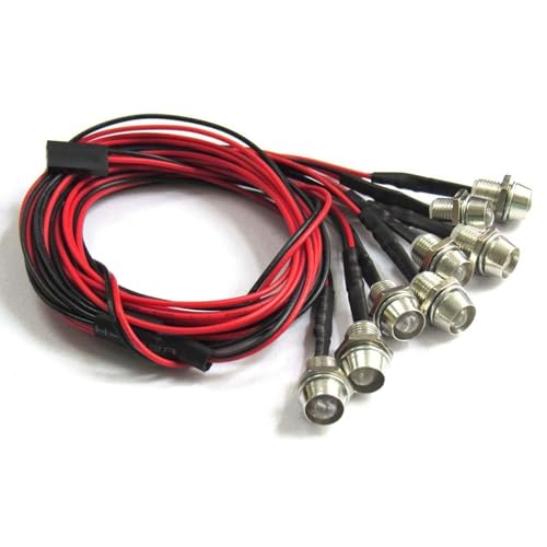 2-Pack 8-LED Headlight and Taillight Kit for RC Car | 2 white, 2 red, 4 orange LEDs, direct receiver power, compatible with Traxxas, HSP, Tamiya, Redcat, Axial SCX10