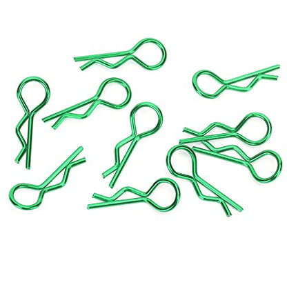 Qiilu Durable RC Body Clips for 1/5 1/6 /8 /10 RC Car - 10Pcs Metal Shell Clip Pins, Teardropshaped Pull Tabs (Green) - color: Green